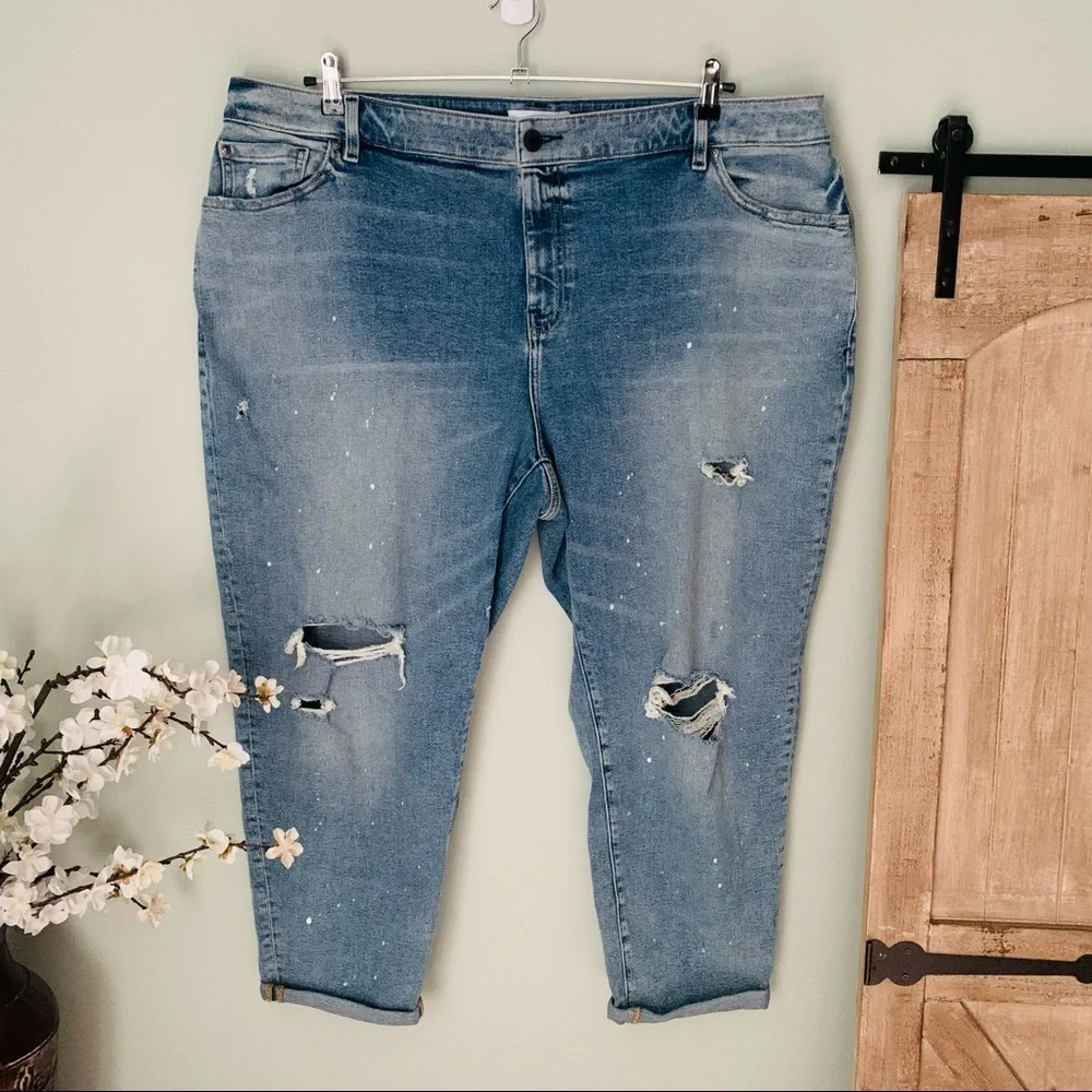 Lane Bryant Paint Splatter Boyfriend Jean Size 22